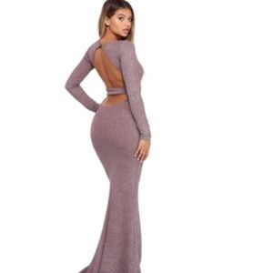 VIVIENNE LAVENDER GLITTER OPEN BACK DRESS